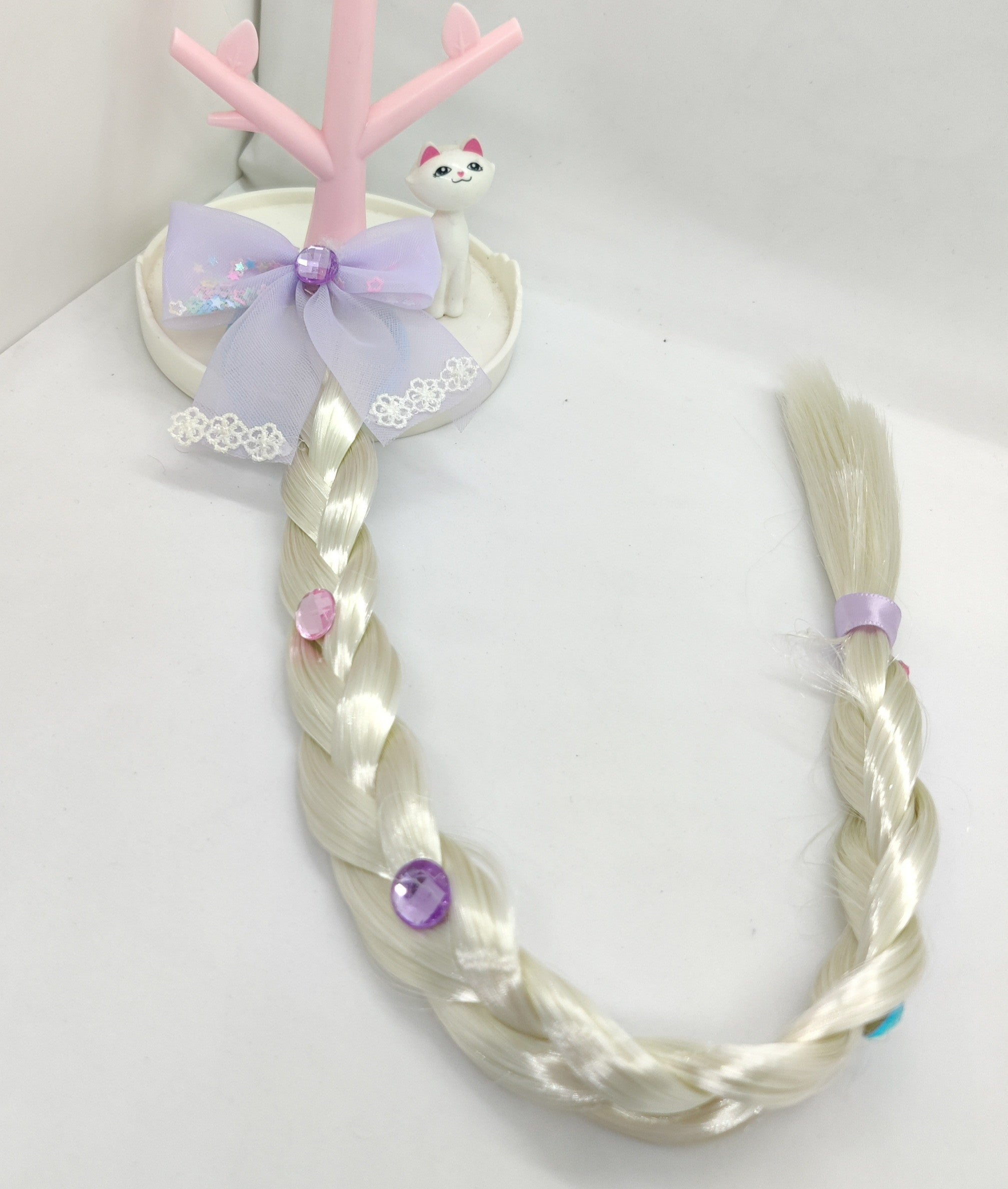 BOW & STONE APPLIQUE BRAIDS HAIR TIE